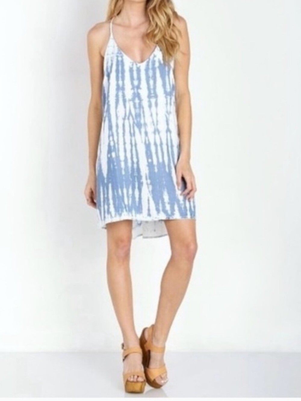 Cloth & Stone Blue and White Tie Dye Mini Dress Size Small